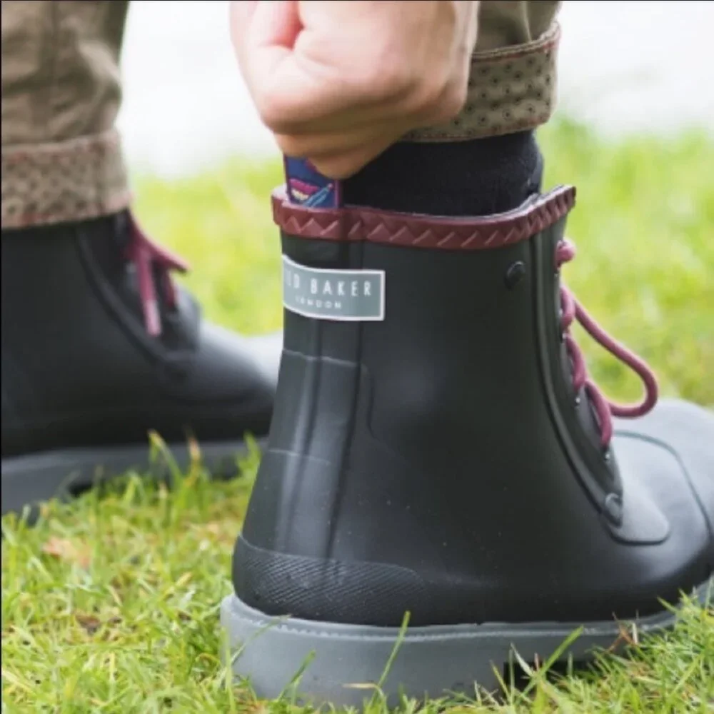 Ted Baker Epsalo Black Rubber Ankle Rain Boot